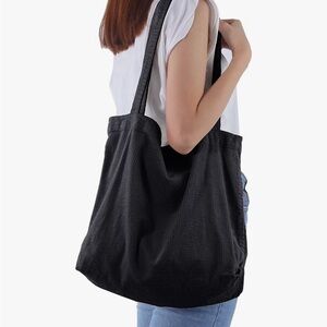 Black Corduroy Tote Bag - Amazon